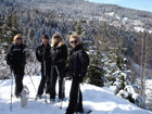 Girls out snowshoeing